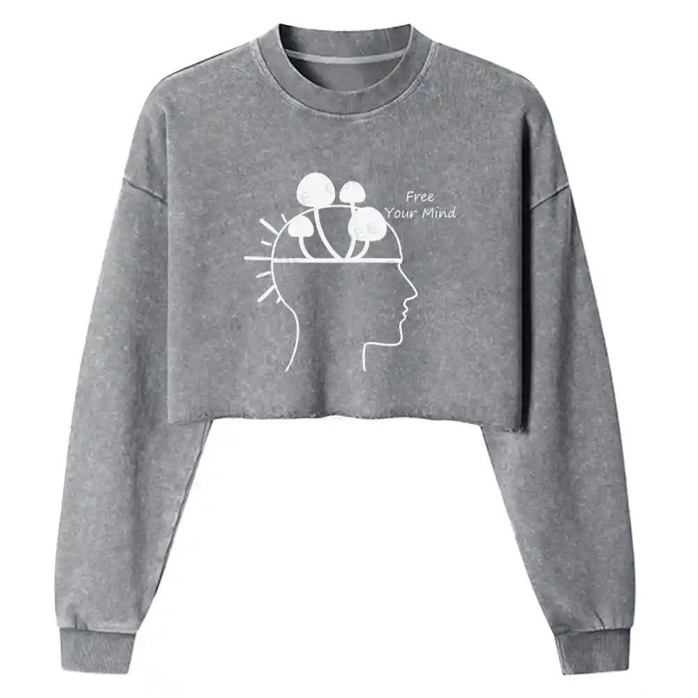 Free Mind Spore Washed Cropped Sweatshirt