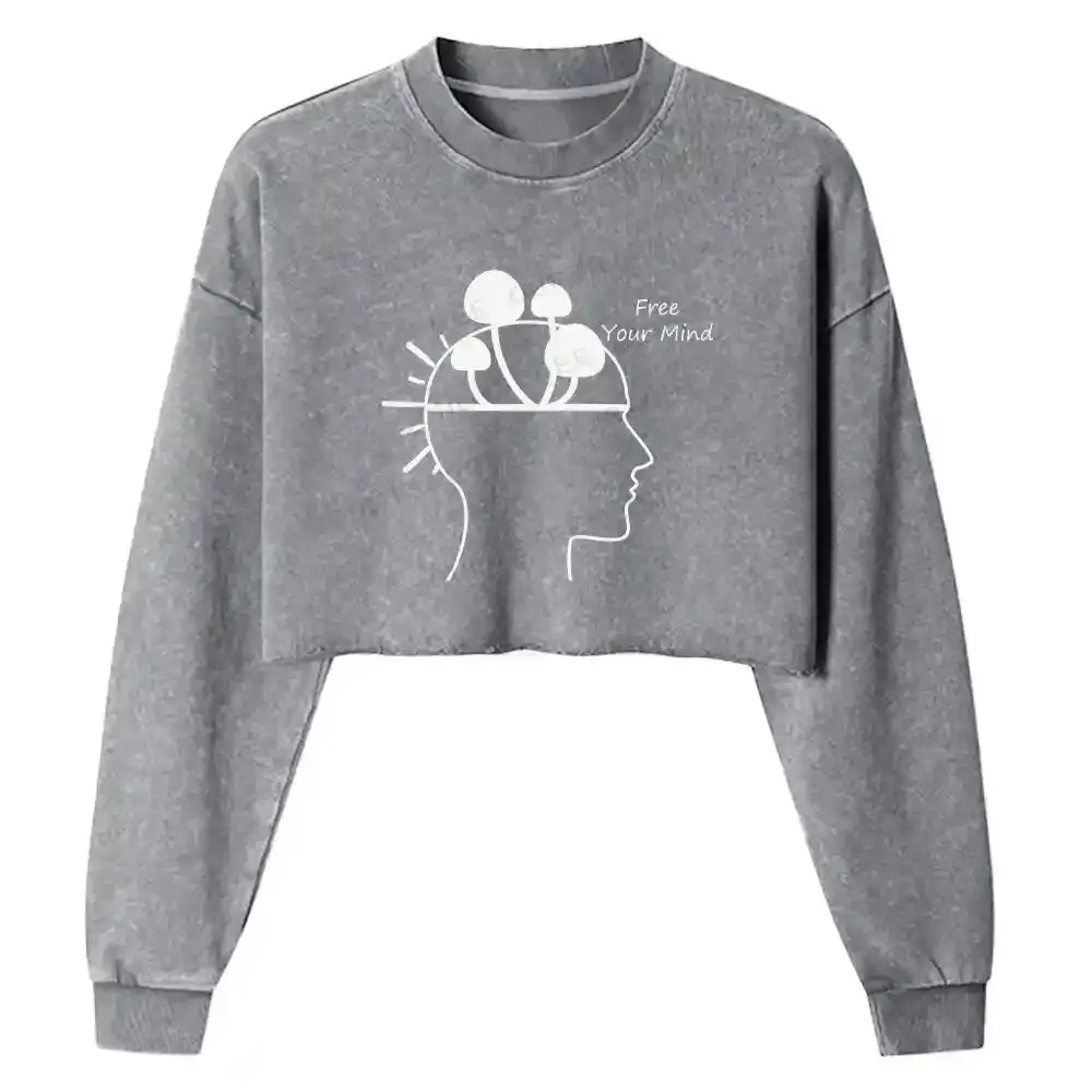 Free Mind Spore Washed Cropped Sweatshirt