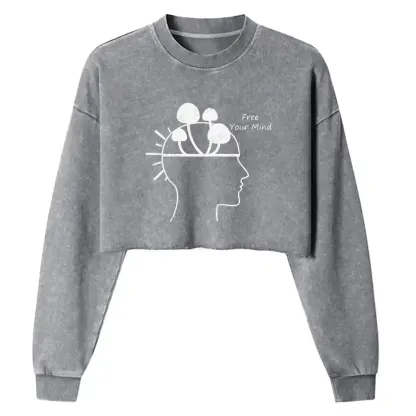 Free Mind Spore Washed Cropped Sweatshirt