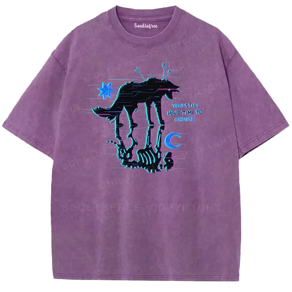 Soulisfree YOU STILL HAVE TIME TO CHANGE  Washed Tee