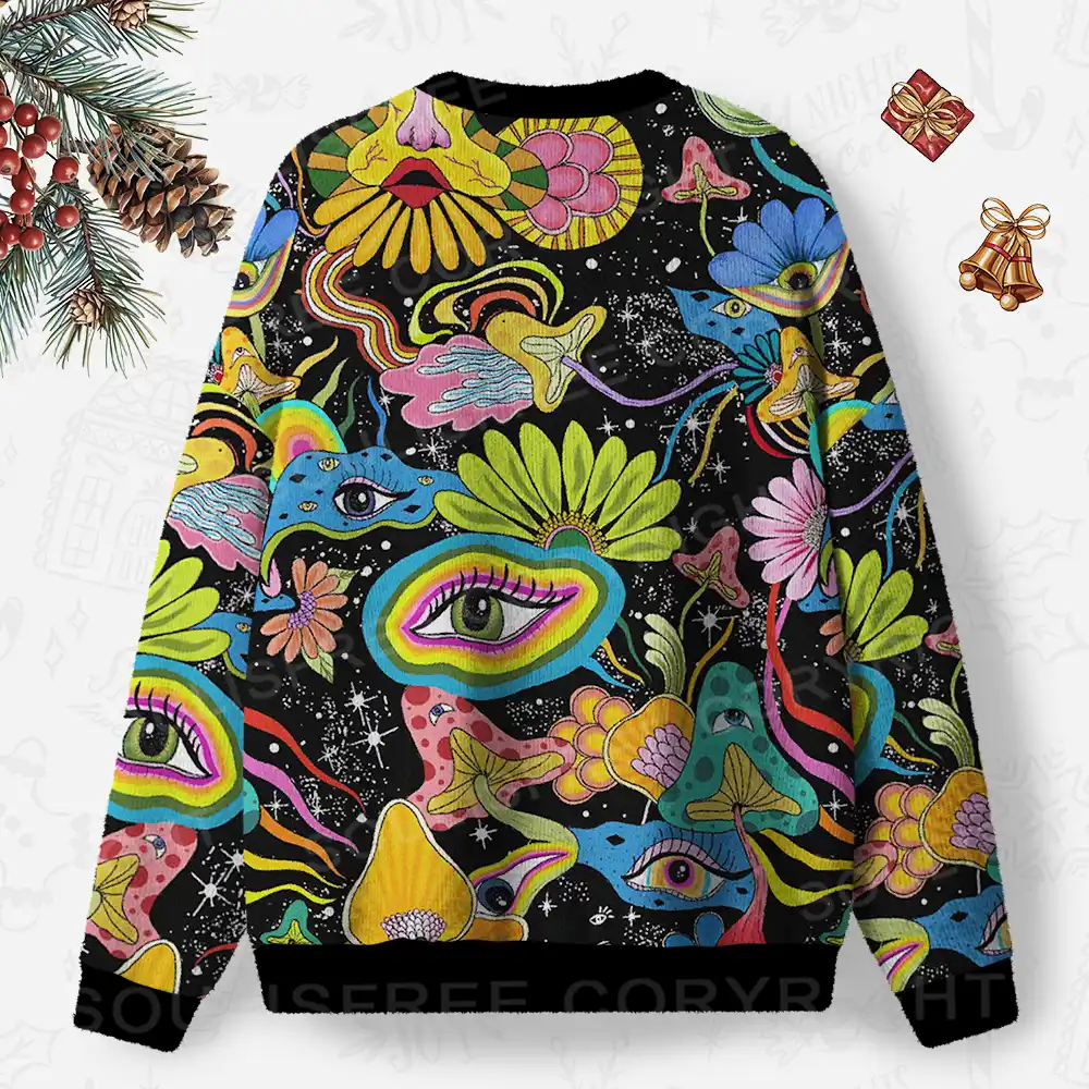 Psychic Intuition Occult Ugly Christmas Knit Sweatshirt