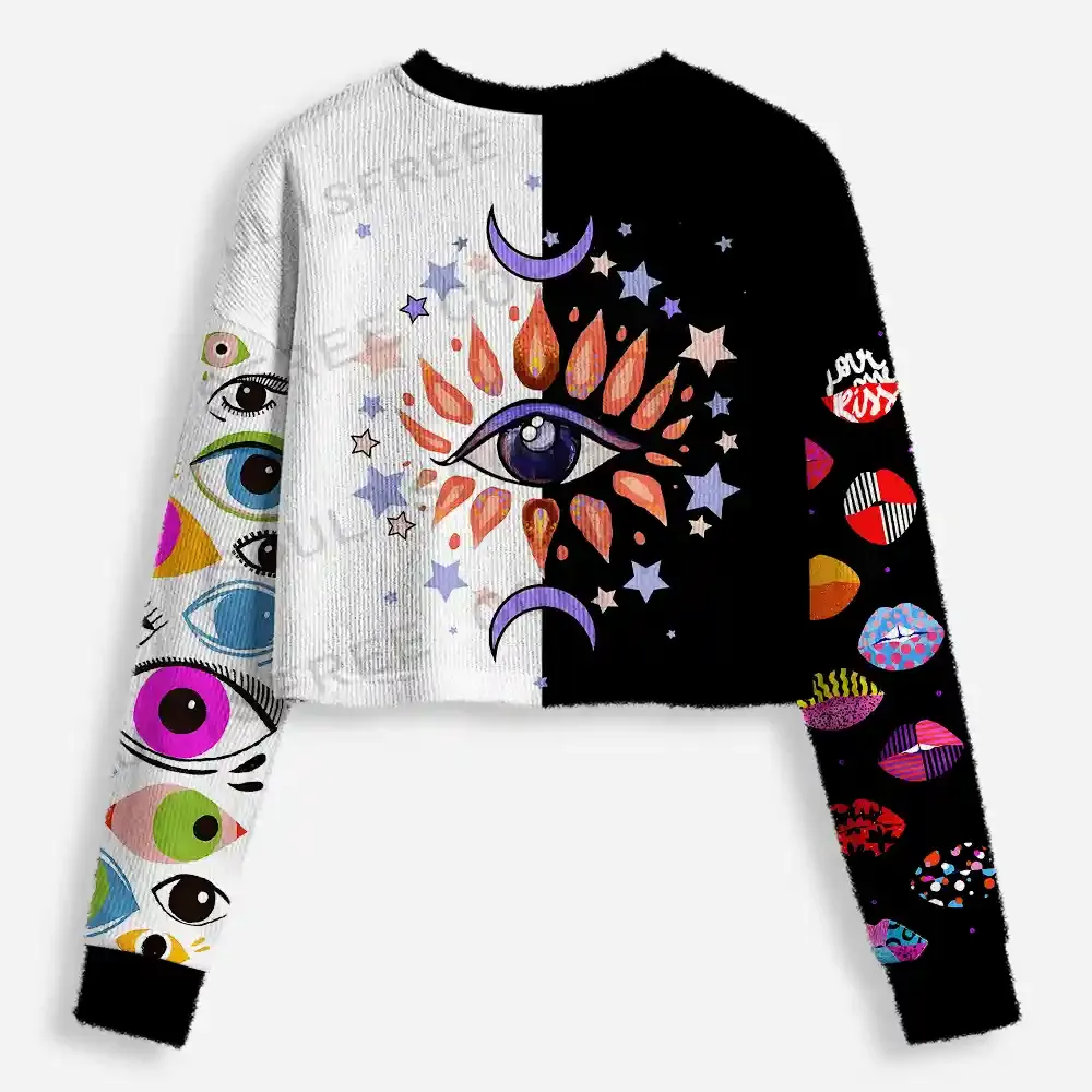 Stellar Gaze Cropped Ugly Christmas Sweater