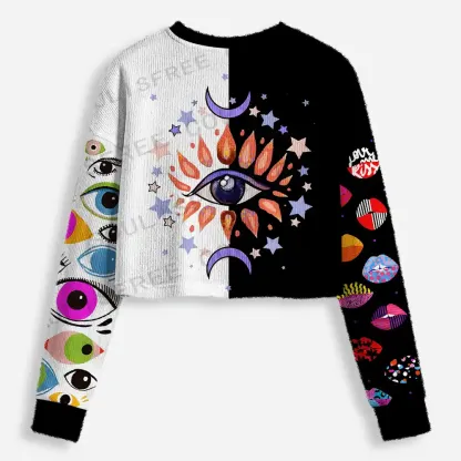 Stellar Gaze Cropped Ugly Christmas Sweater