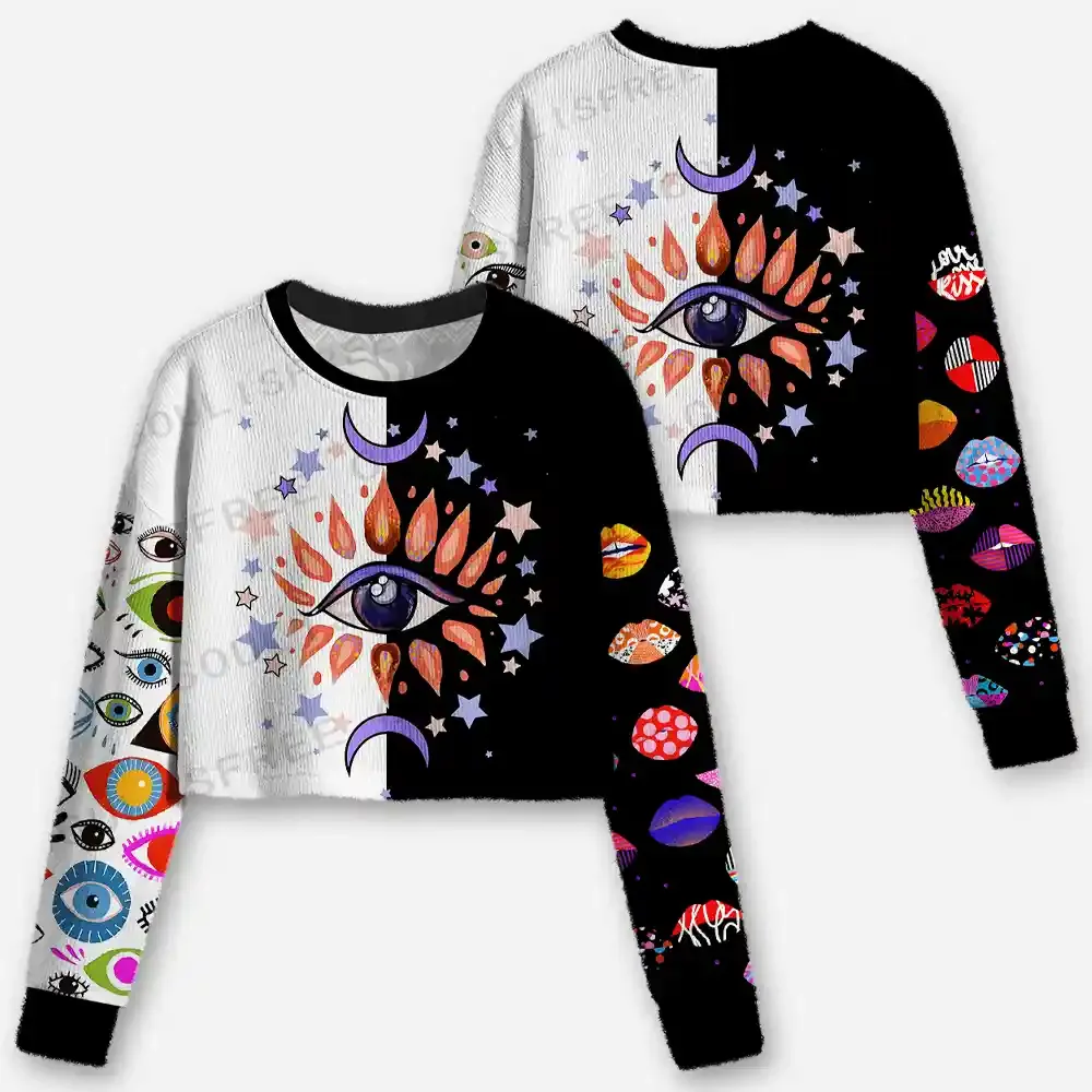 Stellar Gaze Cropped Ugly Christmas Sweater