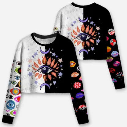 Stellar Gaze Cropped Ugly Christmas Sweater