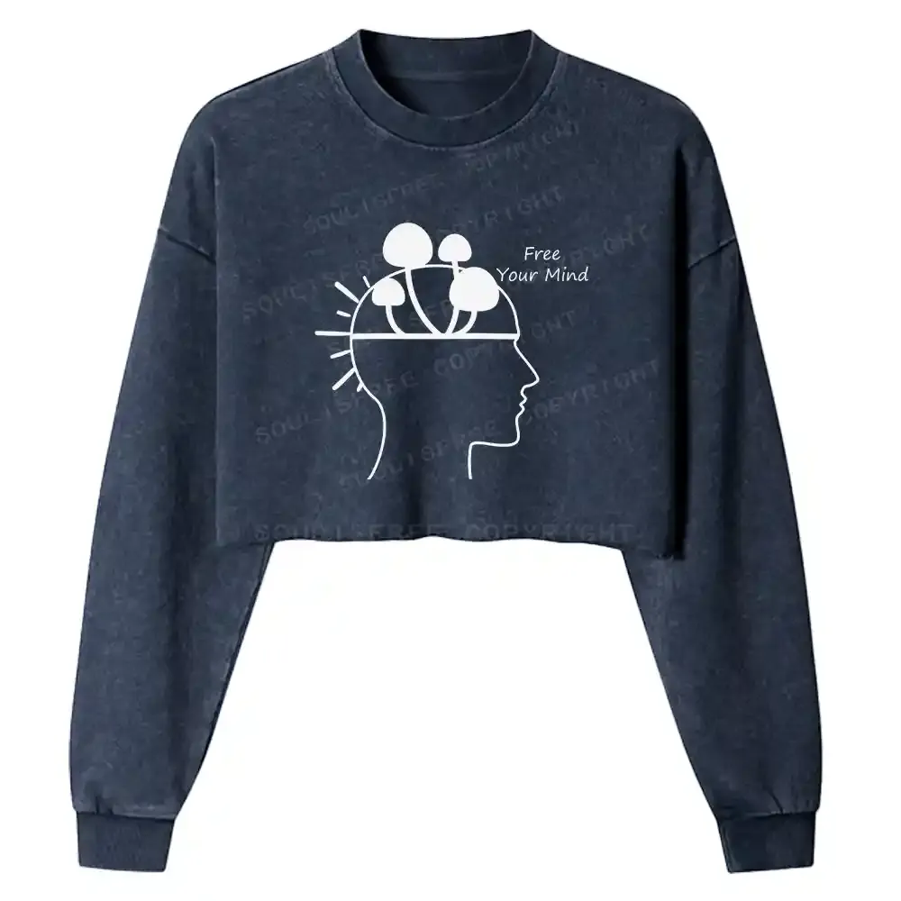 Free Mind Spore Washed Cropped Sweatshirt