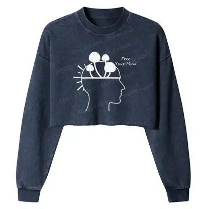 Free Mind Spore Washed Cropped Sweatshirt