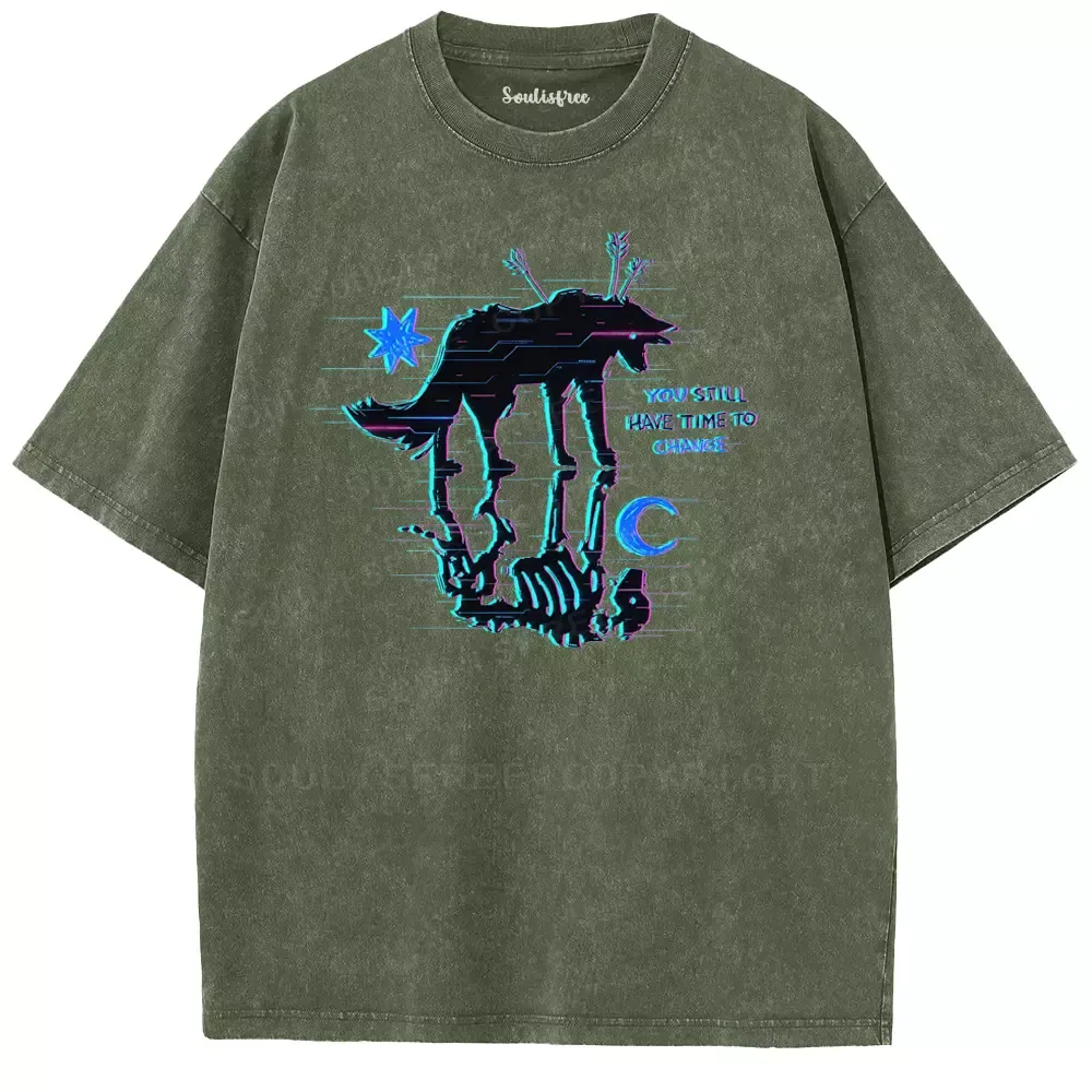 Soulisfree YOU STILL HAVE TIME TO CHANGE  Washed Tee