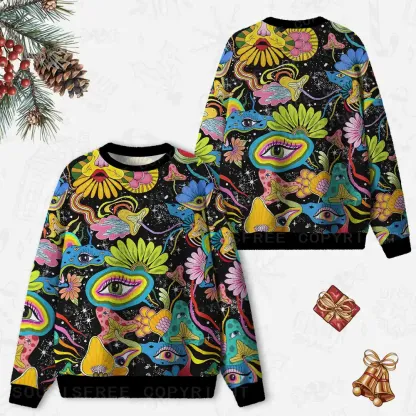 Psychic Intuition Occult Ugly Christmas Knit Sweatshirt