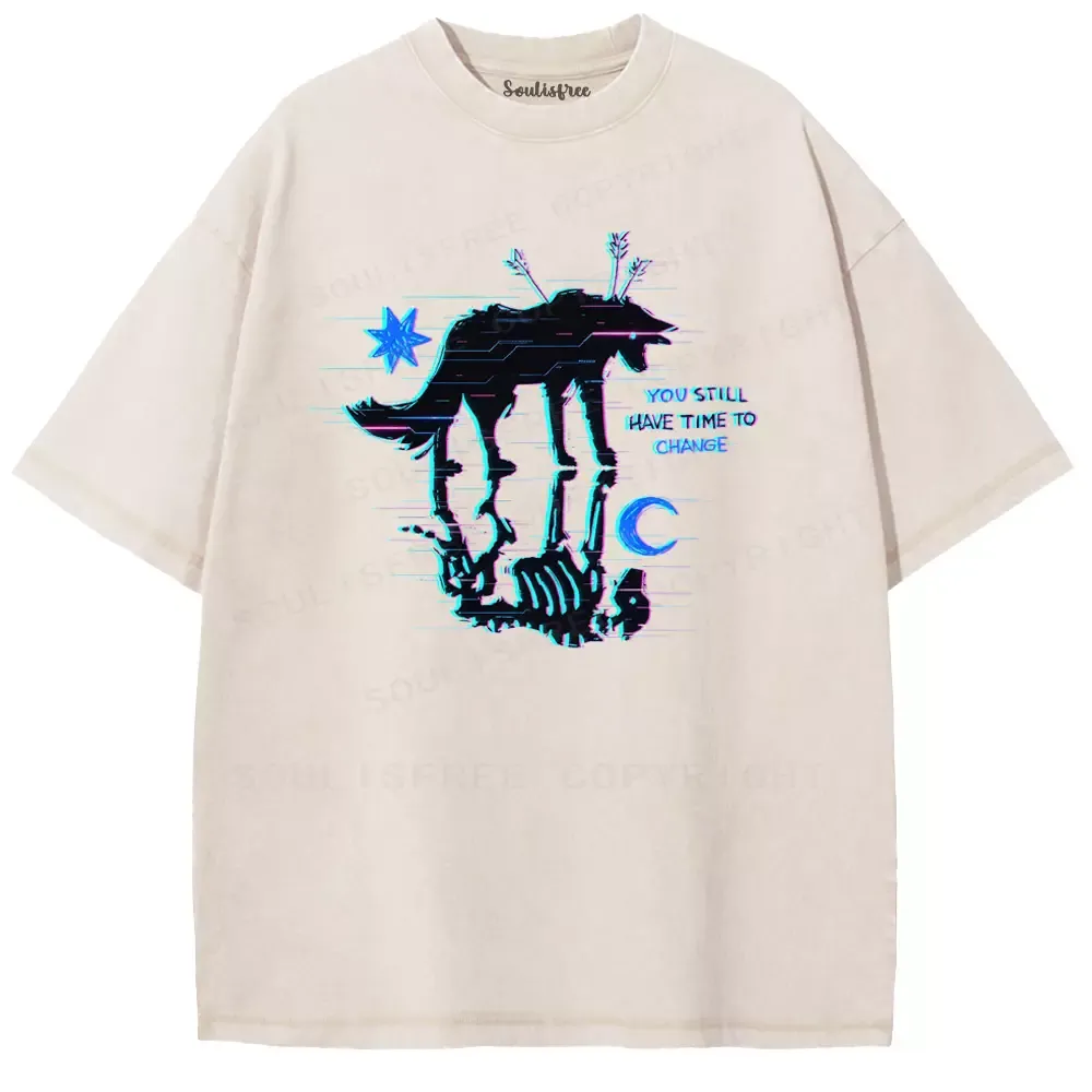 Designed Soulisfree YOU STILL HAVE TIME TO CHANGE Washed Tee