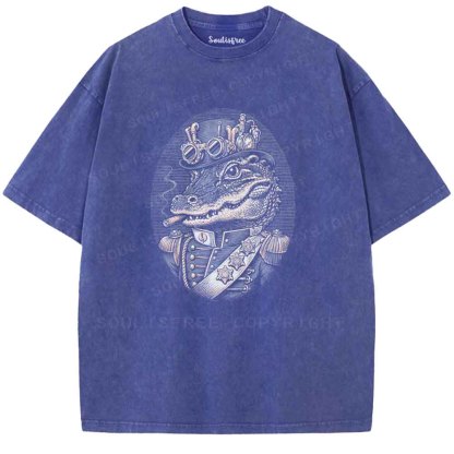 Soulisfree Alligator Smoke  Washed Tee