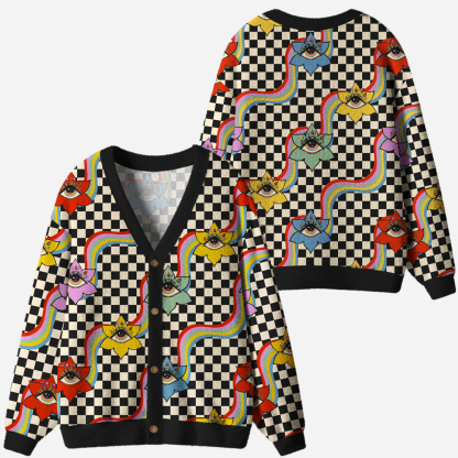 Cosmic Eye Garden Ugly Cardigan Sweaters 