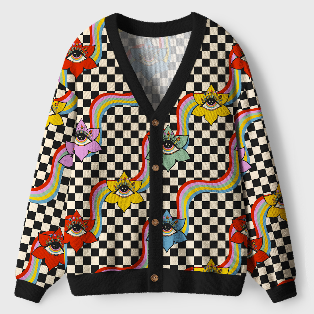 Cosmic Eye Garden Ugly Cardigan Sweaters 