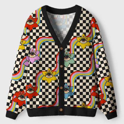 Cosmic Eye Garden Ugly Cardigan Sweaters 