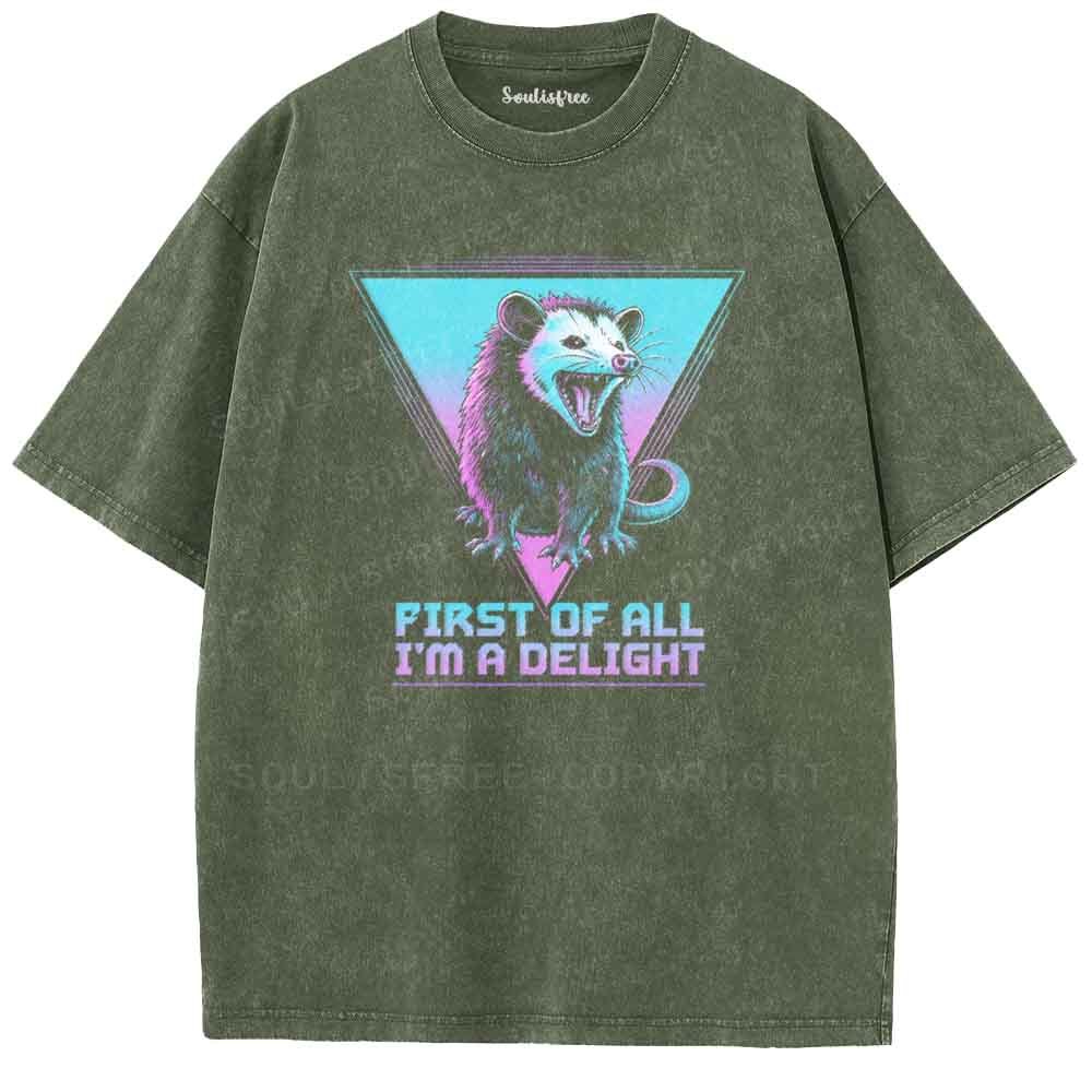 Soulisfree FIRST OF ALL I'M A DELIGHT  Washed Tee