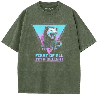Soulisfree FIRST OF ALL I'M A DELIGHT  Washed Tee