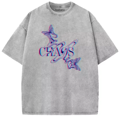 Soulisfree Chaos Butterfly Glitch Aesthetic Washed Tee
