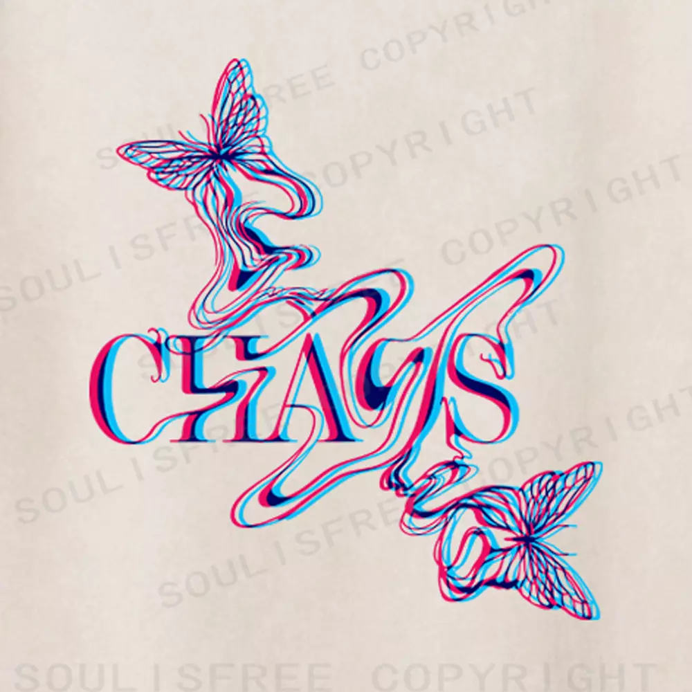Soulisfree Chaos Butterfly Glitch Aesthetic Washed Tee
