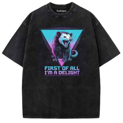 Soulisfree FIRST OF ALL I'M A DELIGHT  Washed Tee