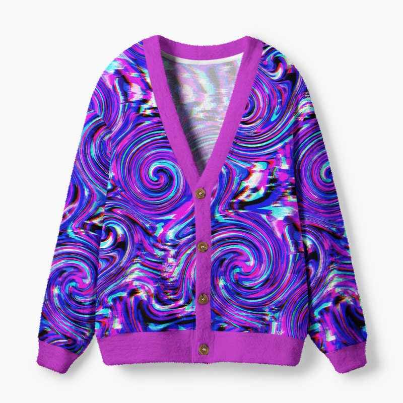 Soulisfree The Infinite Spiral Of Dreams Fuzzy Cardigan Sweater