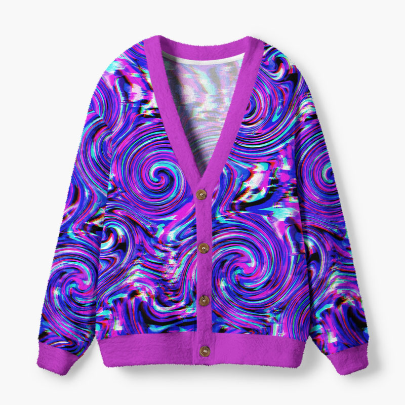 Soulisfree The Infinite Spiral Of Dreams Fuzzy Cardigan Sweater