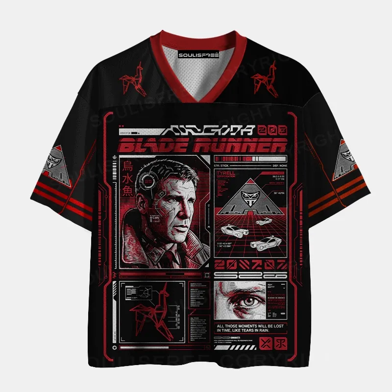 Designed Soulisfree ALL THOSE MOMENTS WILL BE LOST IN TIME, LIKE TEARS IN RAIN. Mesh Jersey