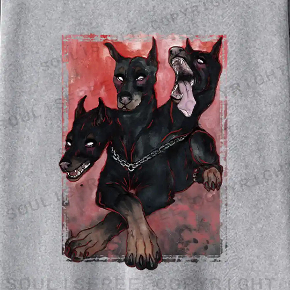 Doberman In The Dark Washed Long Sleeve Shirt