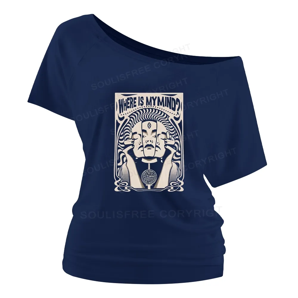 Where Is My Brain Off Shoulder Top