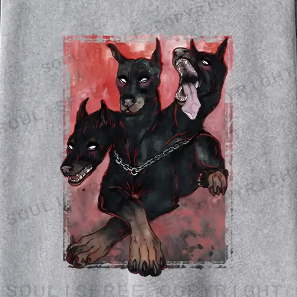 Doberman In The Dark Washed Long Sleeve Shirt