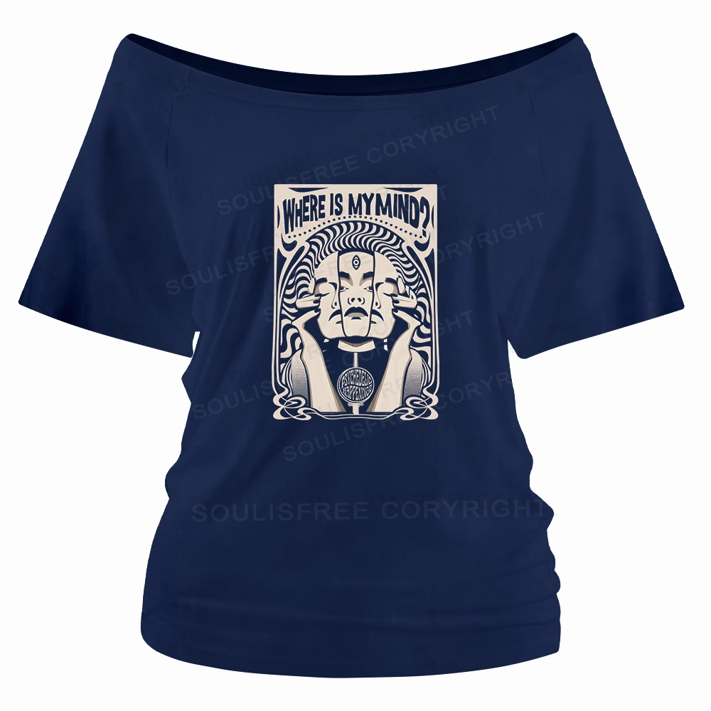 Where Is My Brain Off Shoulder Top