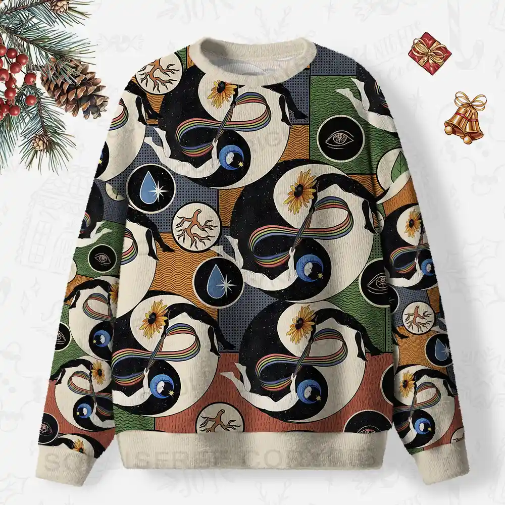 The Cosmic Connection Ugly Christmas Knit Sweatshirt