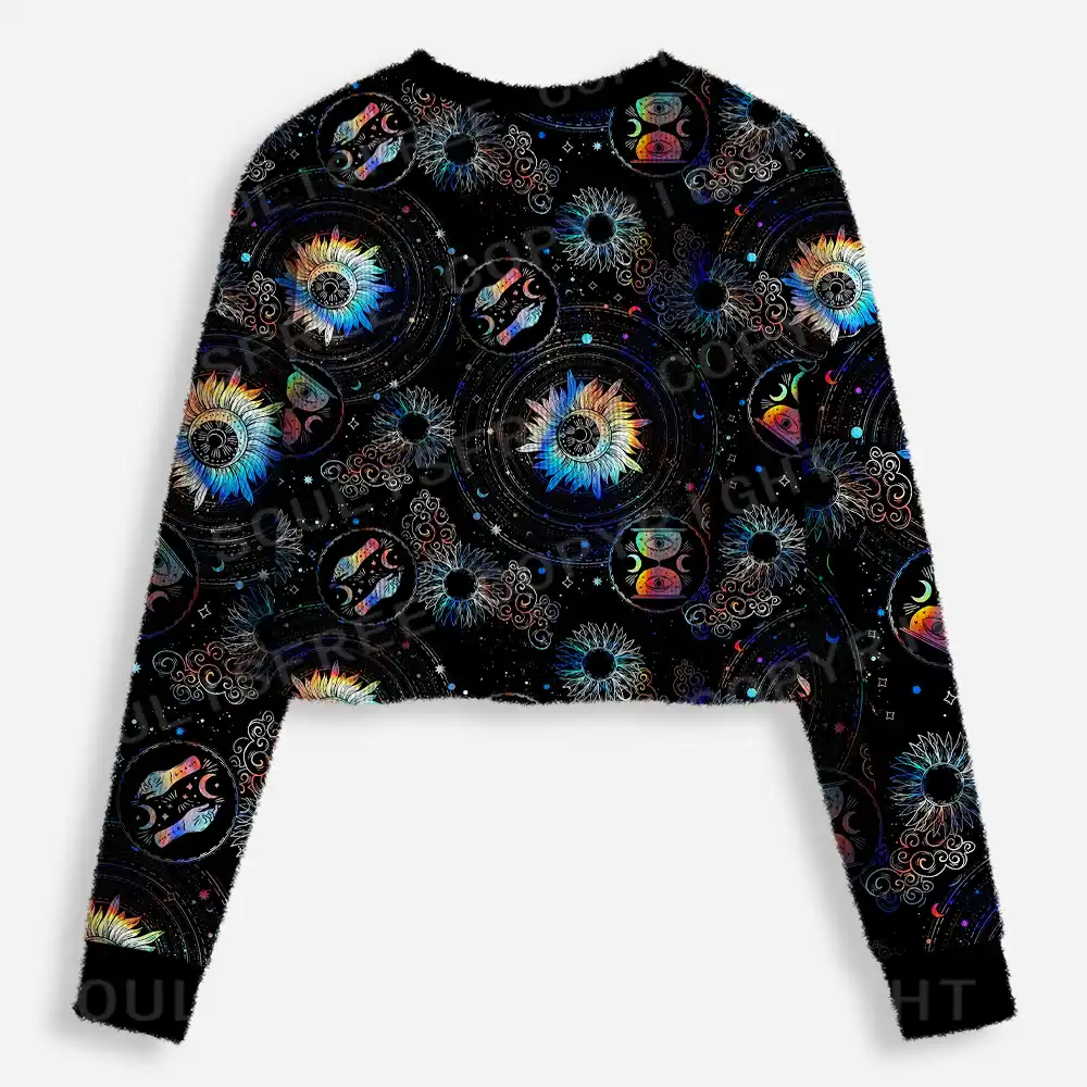 Galactic Whirl Cropped Ugly Christmas Sweater