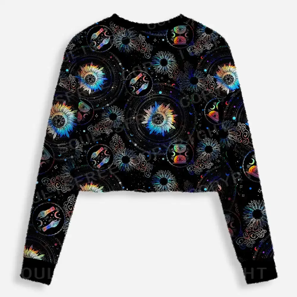 Galactic Whirl Cropped Ugly Christmas Sweater