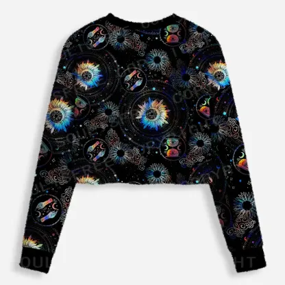 Galactic Whirl Cropped Ugly Christmas Sweater