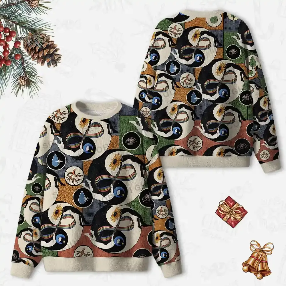 The Cosmic Connection Ugly Christmas Knit Sweatshirt