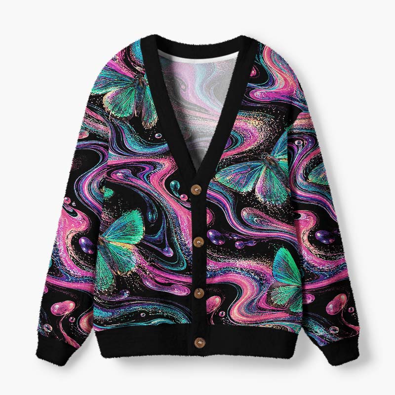 Soulisfree Freedom In Motion Fuzzy Cardigan Sweater