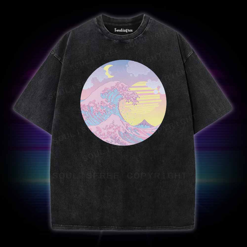 Soulisfree  The Great Wave Washed Tee