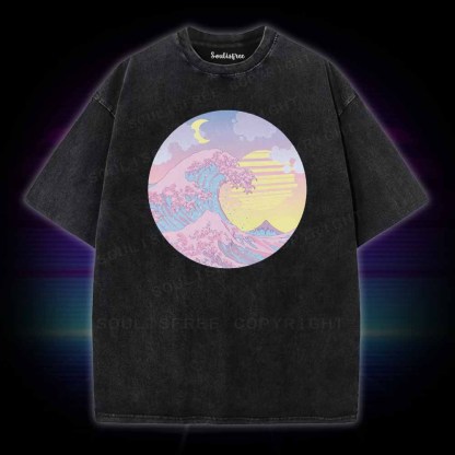 Soulisfree  The Great Wave Washed Tee