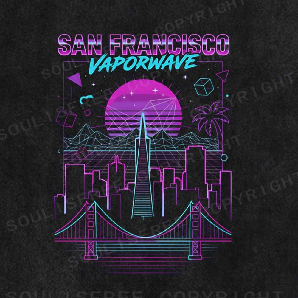 Soulisfree  NEON SKYLINE Washed Tee