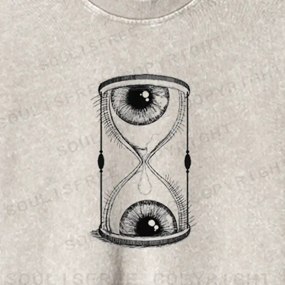 Eye Hourglass Washed Cropped Sweatshirt