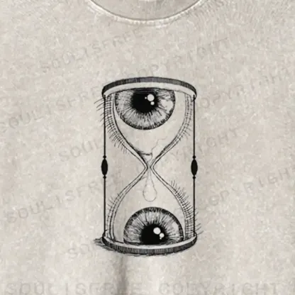 Eye Hourglass Washed Cropped Sweatshirt