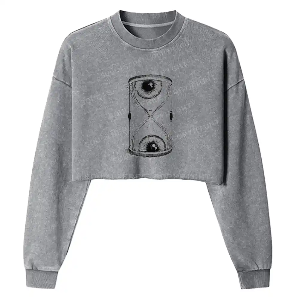 Eye Hourglass Washed Cropped Sweatshirt