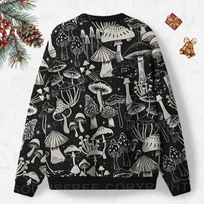 Mystic Mushroom Forest Ugly Christmas Knit Sweatshirt