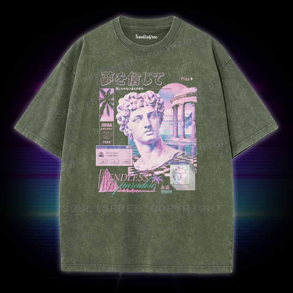 Soulisfree Vaporwave Statue  Washed Tee