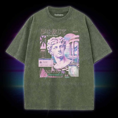 Soulisfree Vaporwave Statue  Washed Tee