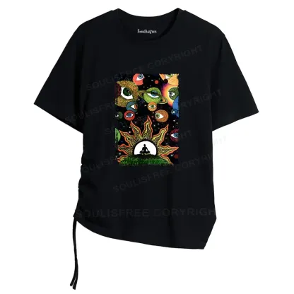 Meditation Of The Sun And Moon Asymmetrical Top With Side Drawstring