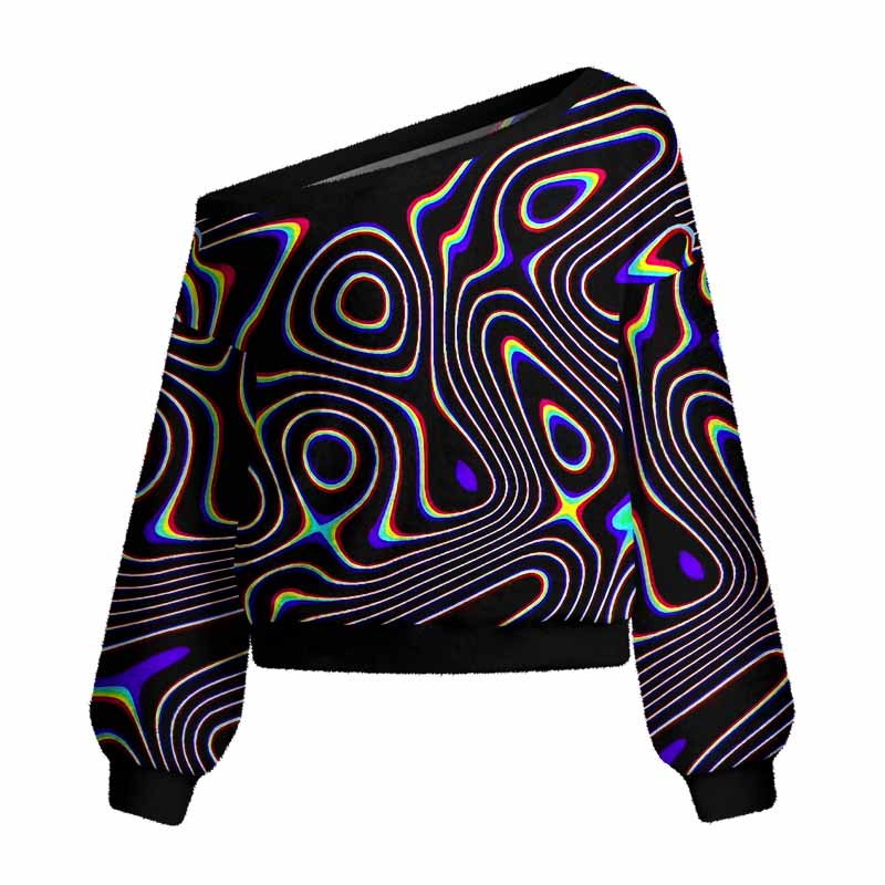 Soulisfree Psy Current – Liquid Energy Women's Fuzzy Crewneck Sweater