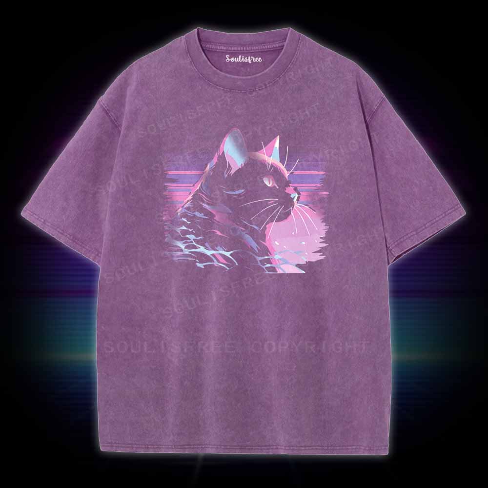 Soulisfree Electrifying Cat Energy Washed Tee