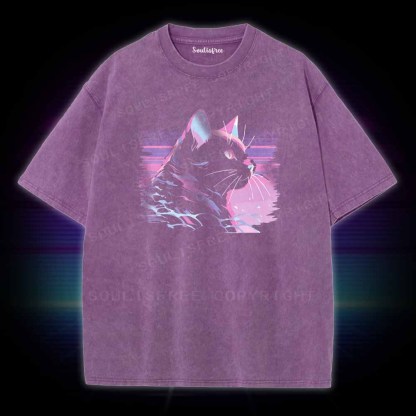 Soulisfree Electrifying Cat Energy Washed Tee