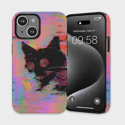 Soulisfree Glitchy Cat Matte Phone Case